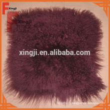 couleur du vin teints Tibet fourrure d&#39;agneau coussin